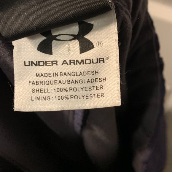 Vintage Under Armour Womens Belted Rain Pants Size XXL Navy Blue Ankle Snaps - Picture 8 of 10